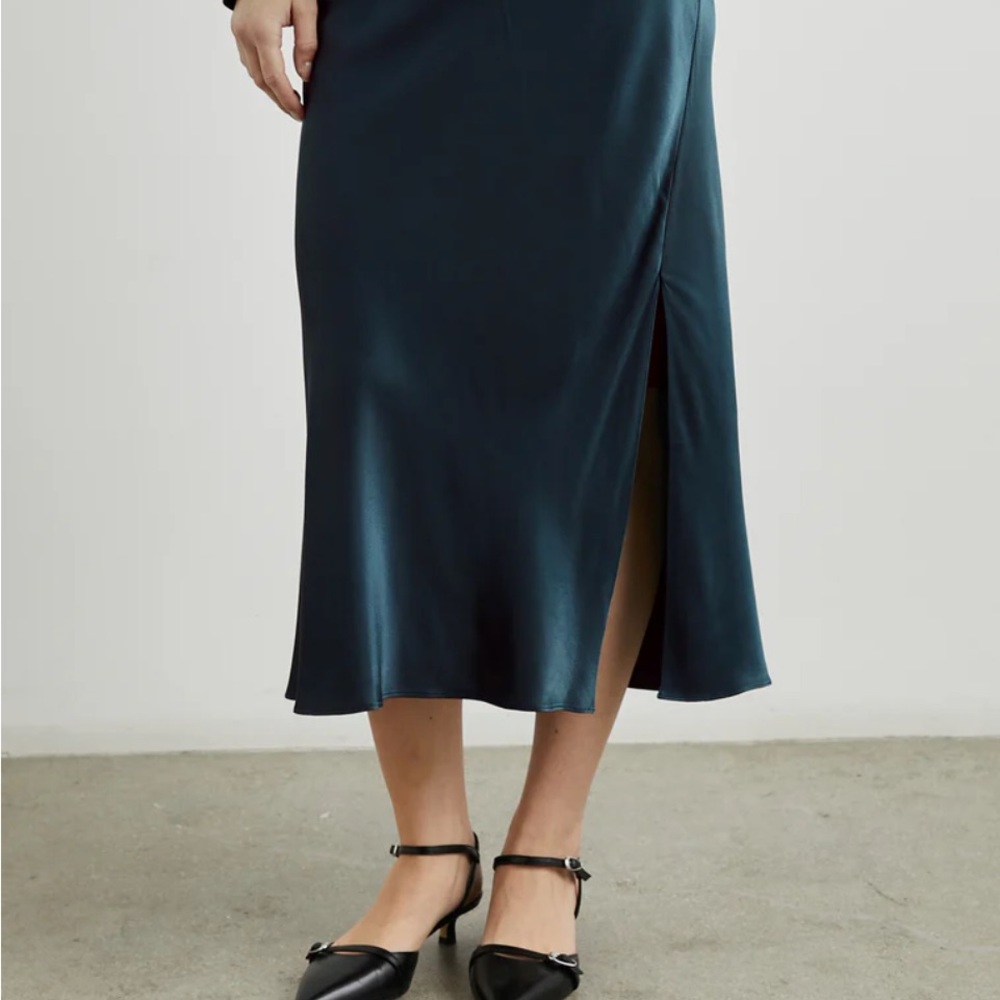 Rails Blue Midi Slip Skirt with Slit for Work